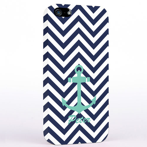 Aqua Anker Schwarze Zacken iPhone5 Case