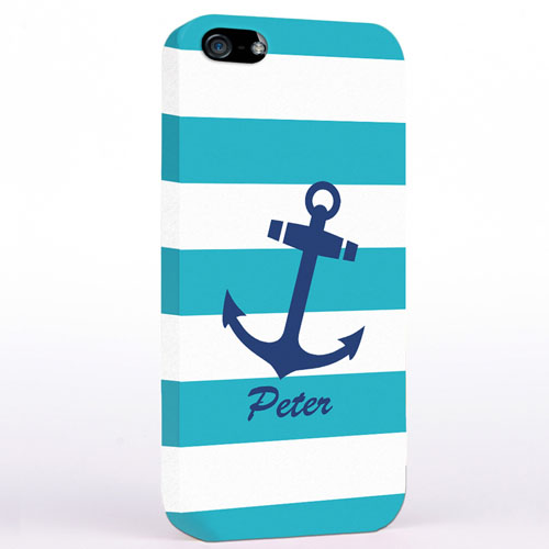Anker Blau mit Türkis Streifen iPhone5 Case