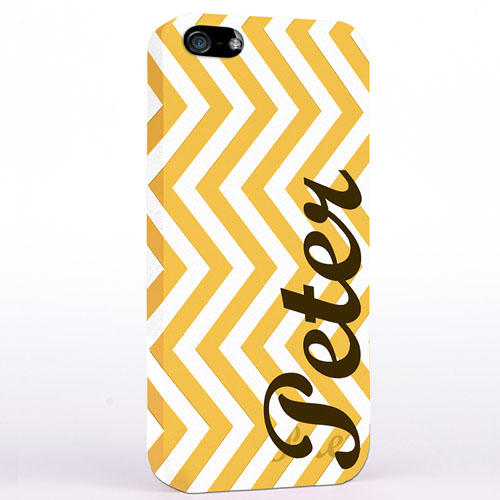 Gelbes Zickzack iPhone 5 Personalisieren