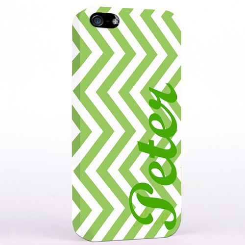 Grünes Zickzack iPhone 5 Personalisieren