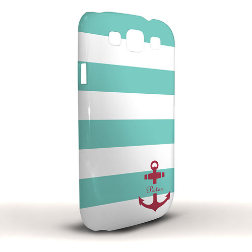 Roter Anker Aqua Streifen Samsung S3 Case
