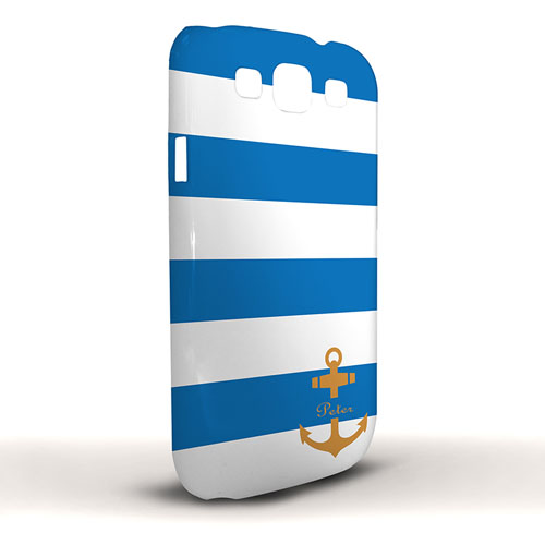 Oranger Anker Blaue Streifen Samsung S3 Case